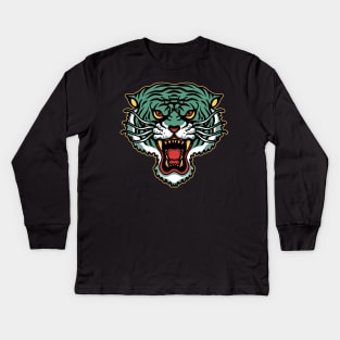 tiger head Kids Long Sleeve T-Shirt